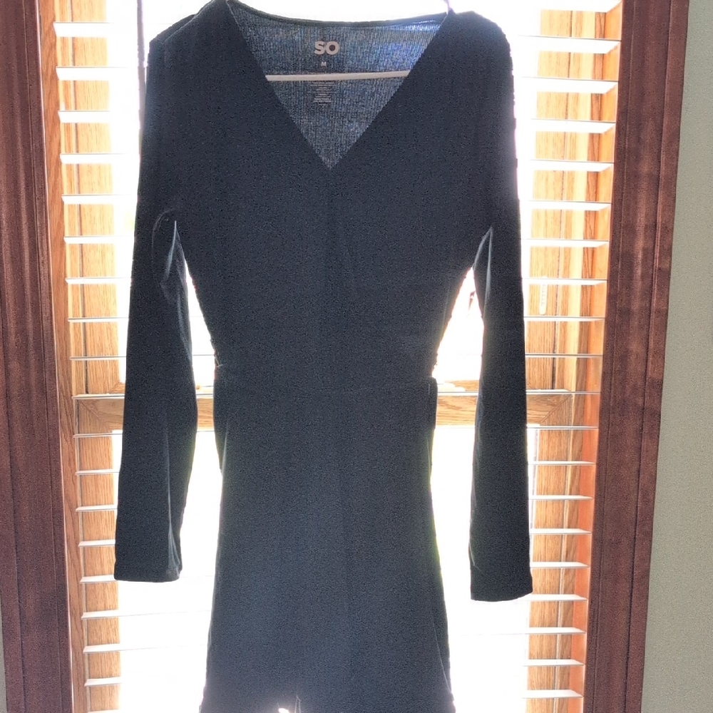 SO Women's Classic Black Long Sleeve Dress